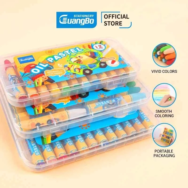 Crayon Guangbo 12 Colors HWH04548 / Oil Pastel / Krayon 12 Warna